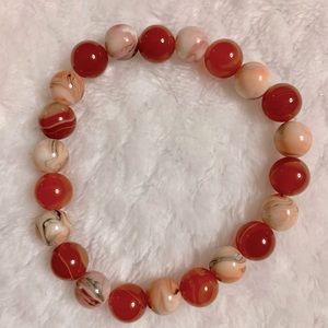 Carnelian and Acrylic Handmade Crystal Gem Bead Fashion Bracelet